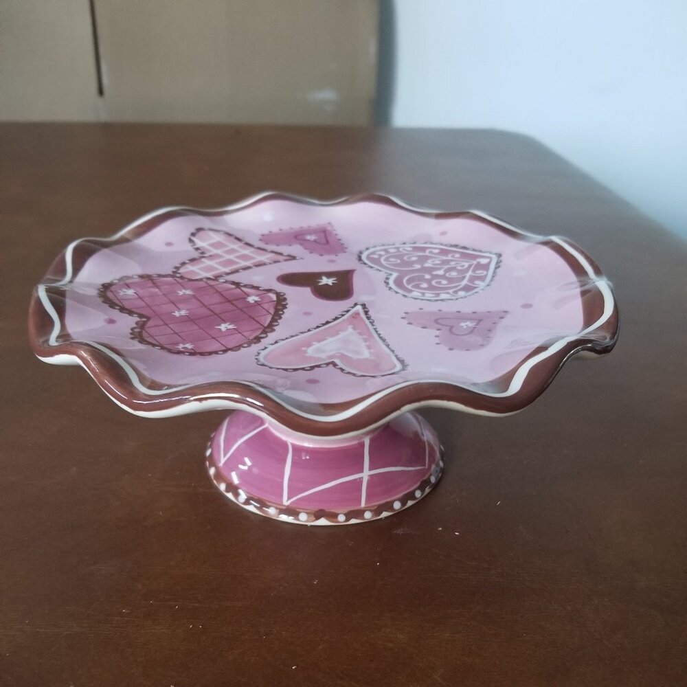 Holiday Home Valentines Footed Dessert Tray